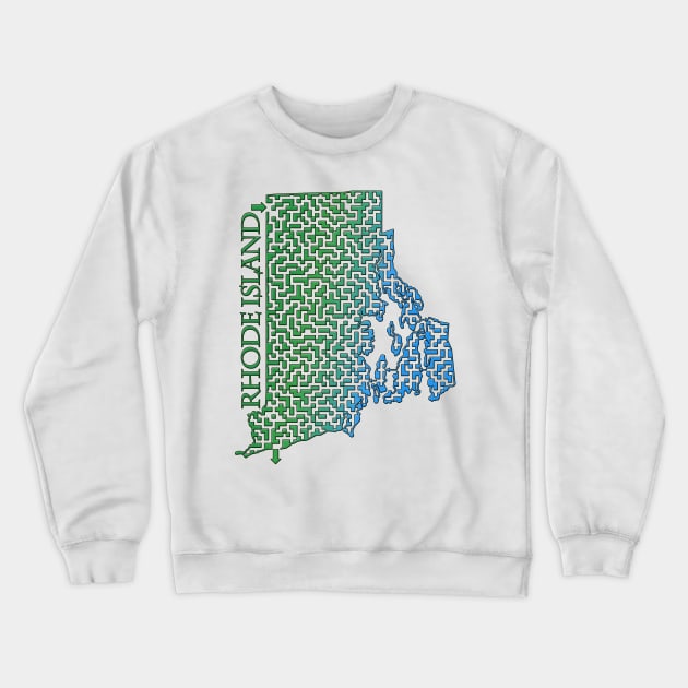 State of Rhode Island Colorful Maze Crewneck Sweatshirt by gorff